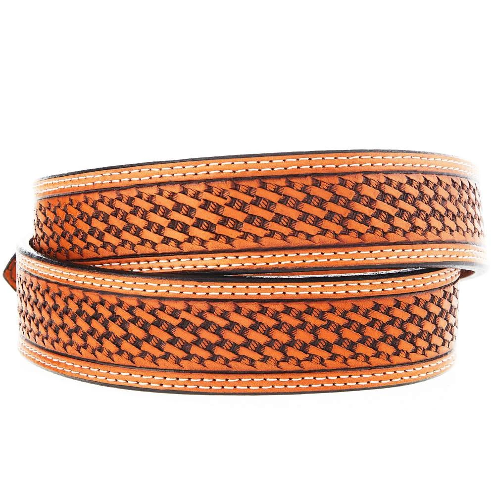 Vogt Silversmiths Men's Russet Basket Belt 2 Vogt Silversmiths Men's Russet Basket Belt - Image 2