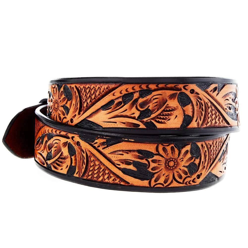 Vogt Silversmiths Two Tone Black Russet Floral Belt 2 Vogt Silversmiths Two Tone Black Russet Floral Belt - Image 2