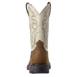 Ariat Men's WorkHog Rye Brown 11in. Cream Top Soft Toe Work Boot -jeans shop 10031672 2