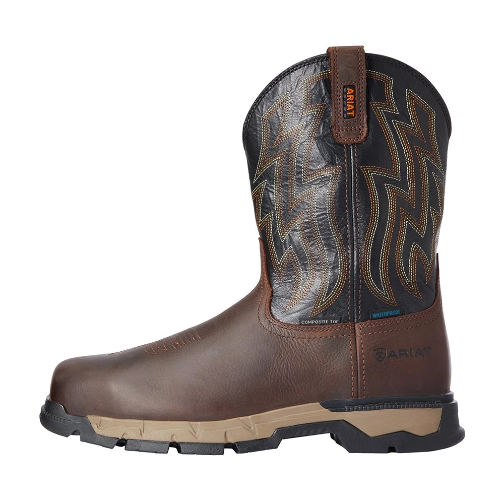 Ariat Men's Rebar Flex Western H20 Dark Brown 10in. Black Top Comp Toe Work Boot 2 Ariat Men's Rebar Flex Western H20 Dark Brown 10in. Black Top Comp Toe Work Boot - Image 2