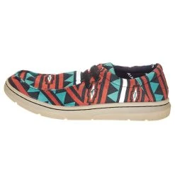 Ariat Men's Ariat Hilo Stretch Red Turquoise Aztec Canvas Shoe -jeans shop 10038390 2