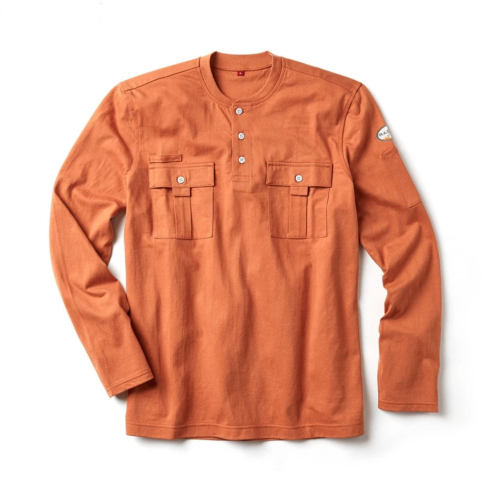Rasco FR Burnt Orange Utility Henley 1 Rasco FR Burnt Orange Utility Henley