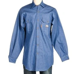Rasco Fr Men's Chambray Flame Resistant Work Shirt