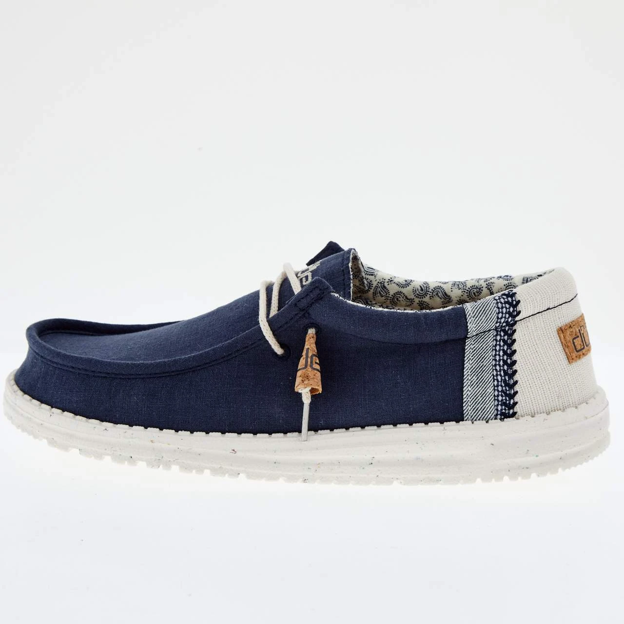 Heydude Men's Hey Dude Wally Linen Natural Navy 3 Heydude Men's Hey Dude Wally Linen Natural Navy - Image 3