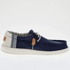 Heydude Men's Hey Dude Wally Linen Natural Navy 9 Heydude Men's Hey Dude Wally Linen Natural Navy -jeans shop 110792568 05