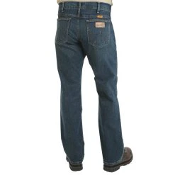 Wrangler Mens FR Slim Boot Cut Caden Dark Tint Jeans
