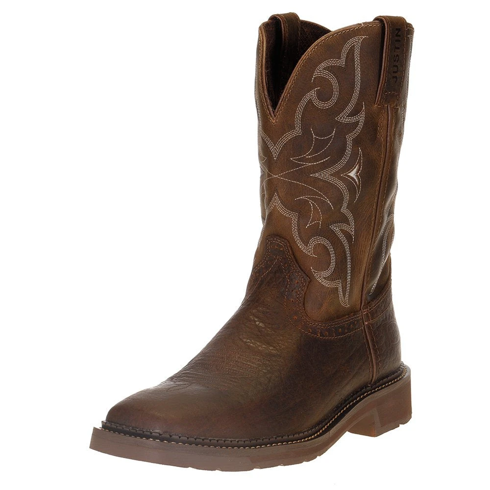Justin Boot Company Men's Stampede Amarillo 11in. Cactus Top Soft Toe Work Boot 6 Justin Boot Company Men's Stampede Amarillo 11in. Cactus Top Soft Toe Work Boot - Image 6