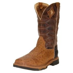 Justin Boot Company Men's Hybred Caramel Crock Print 12in. Buff Top Comp Toe Work Boot