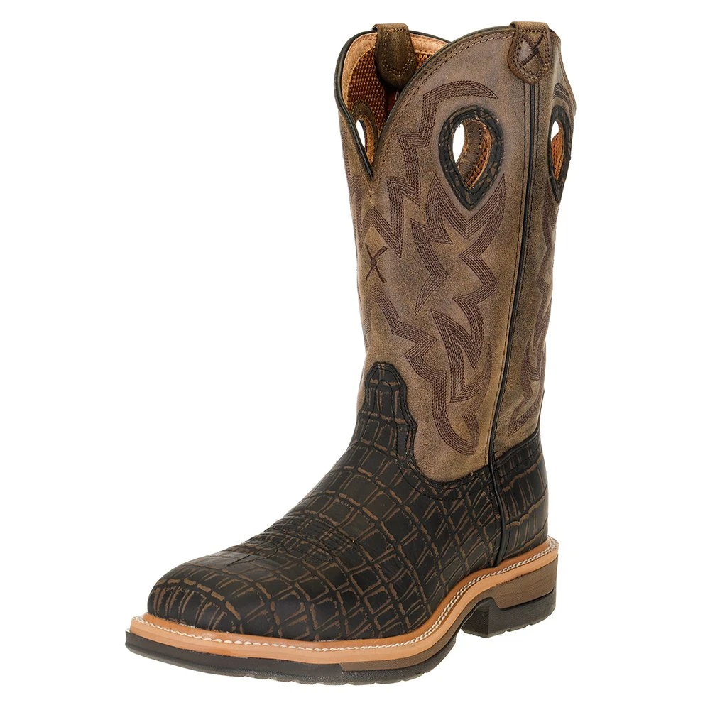 Twisted X Men's Lite Cowboy Caiman Print AlloyToe Work Boot 1 Twisted X Men's Lite Cowboy Caiman Print AlloyToe Work Boot