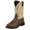 Justin Boot Company Mens Stampeded Steel Toe Waxy Brown Cowboy Boot