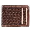 Western Fashion Leather Bi-Fold Wallet With Lace Detail
