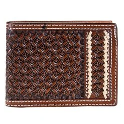 Western Fashion Leather Bi-Fold Wallet With Lace Detail