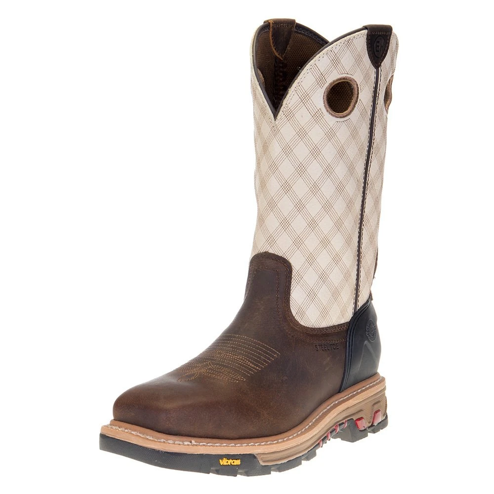 Justin Boots Men's Justin Commander Roughneck Brown 12in. Tan Top Steel Toe Work Boot 1 Justin Boots Men's Justin Commander Roughneck Brown 12in. Tan Top Steel Toe Work Boot