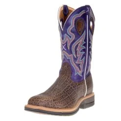 Twisted X Men's Brown Elephant Print 12in. Purple Alloy Toe Work Boots