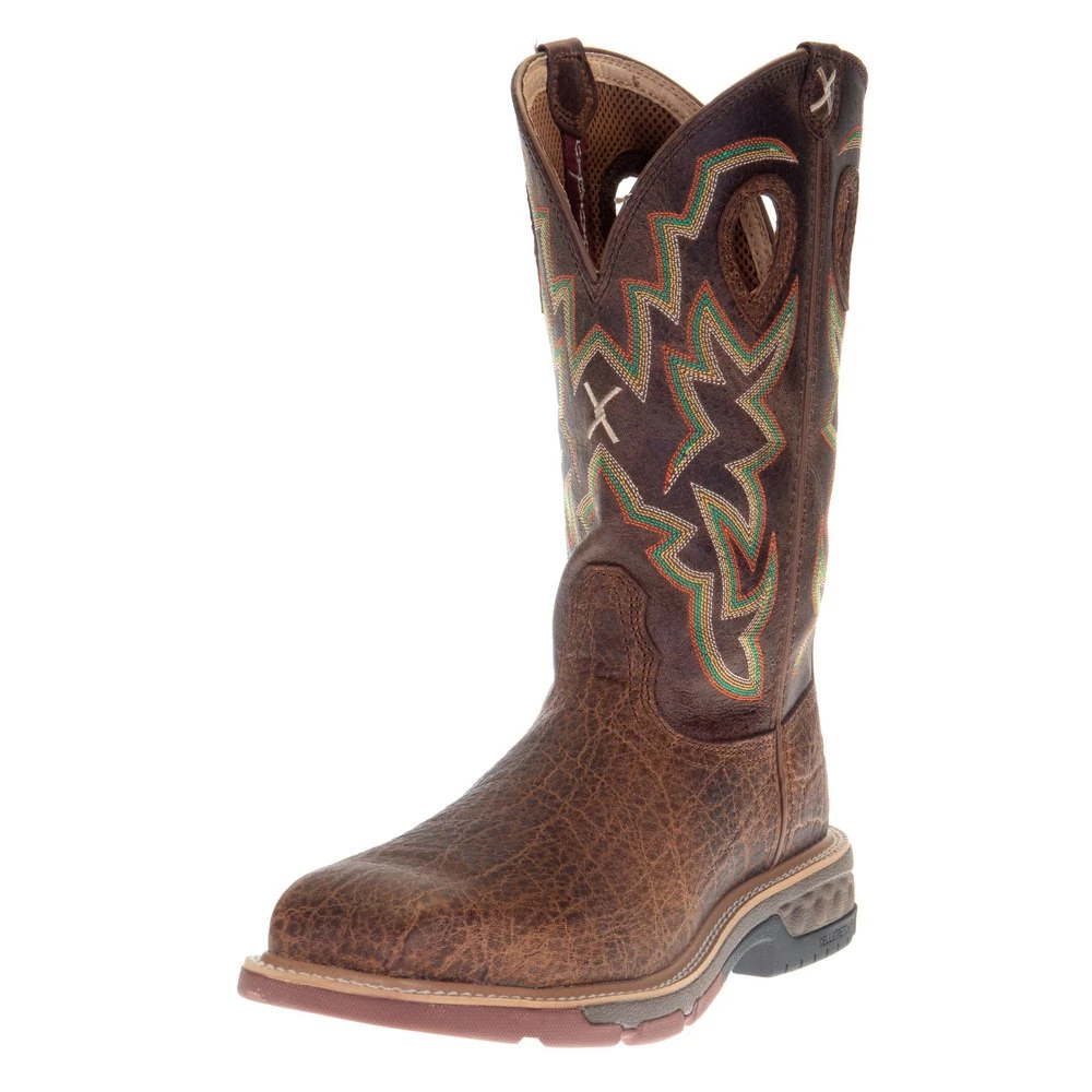 Twisted X Men's Tan Elephant Print 12in. Tan Top Nano Toe Work Boot 1 Twisted X Men's Tan Elephant Print 12in. Tan Top Nano Toe Work Boot