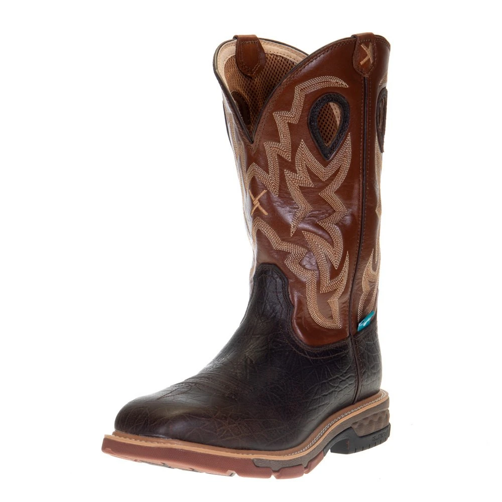 Twisted X Men's Smokey Chocolate 12in. Spice Top Soft Toe Work Boot 1 Twisted X Men's Smokey Chocolate 12in. Spice Top Soft Toe Work Boot