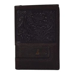 Justin Men`s Tooled Trifold Wallet