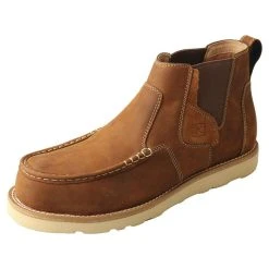 Twisted X Men's 6 Oiled Saddle 6in. Chelsea Wedge Sole Nano Toe Work Boot