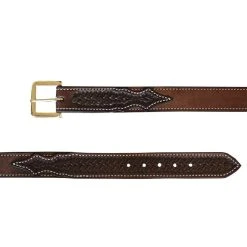 Texas Saddlery Men's Chocolate Roughout Spider Combo Belt