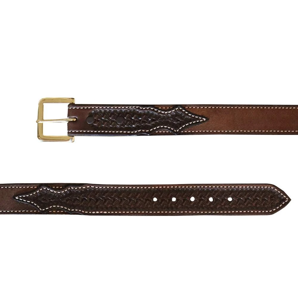 Texas Saddlery Men's Chocolate Roughout Spider Combo Belt 1 Texas Saddlery Men's Chocolate Roughout Spider Combo Belt
