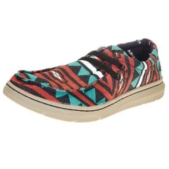 Ariat Men's Ariat Hilo Stretch Red Turquoise Aztec Canvas Shoe