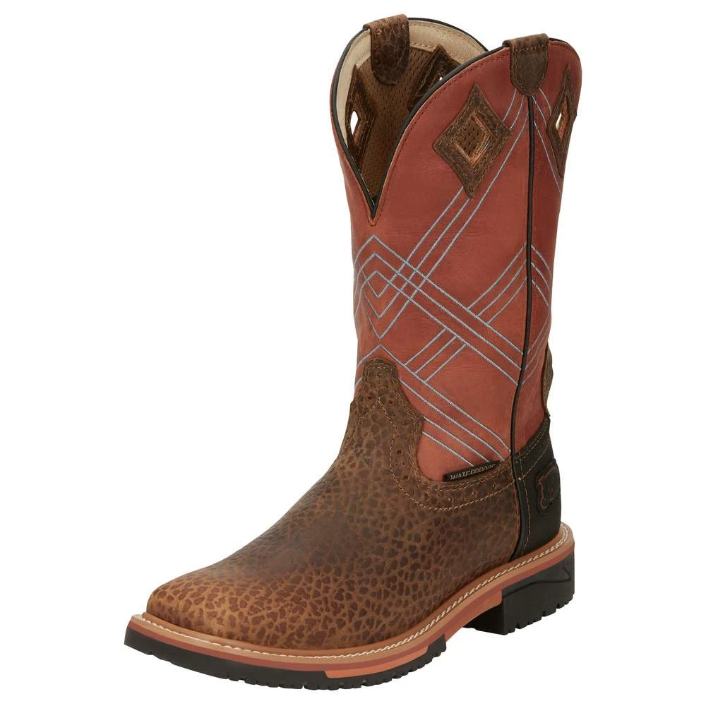 Justin Boots Men's Stampede Hybred Dalhart Brown Waterproof Soft Toe Work Boot 1 Justin Boots Men's Stampede Hybred Dalhart Brown Waterproof Soft Toe Work Boot