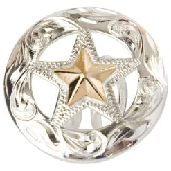 Mf Western Products Silver Plated & Gold Ranger Star Scarf Slide