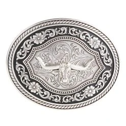 Mf Western Products Men's Nocona Silver Longhorn Buckle