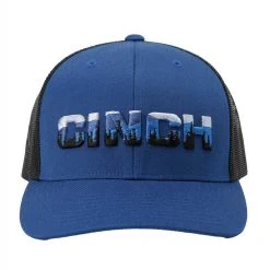 Men's Cinch Blue And Black Logo Cap