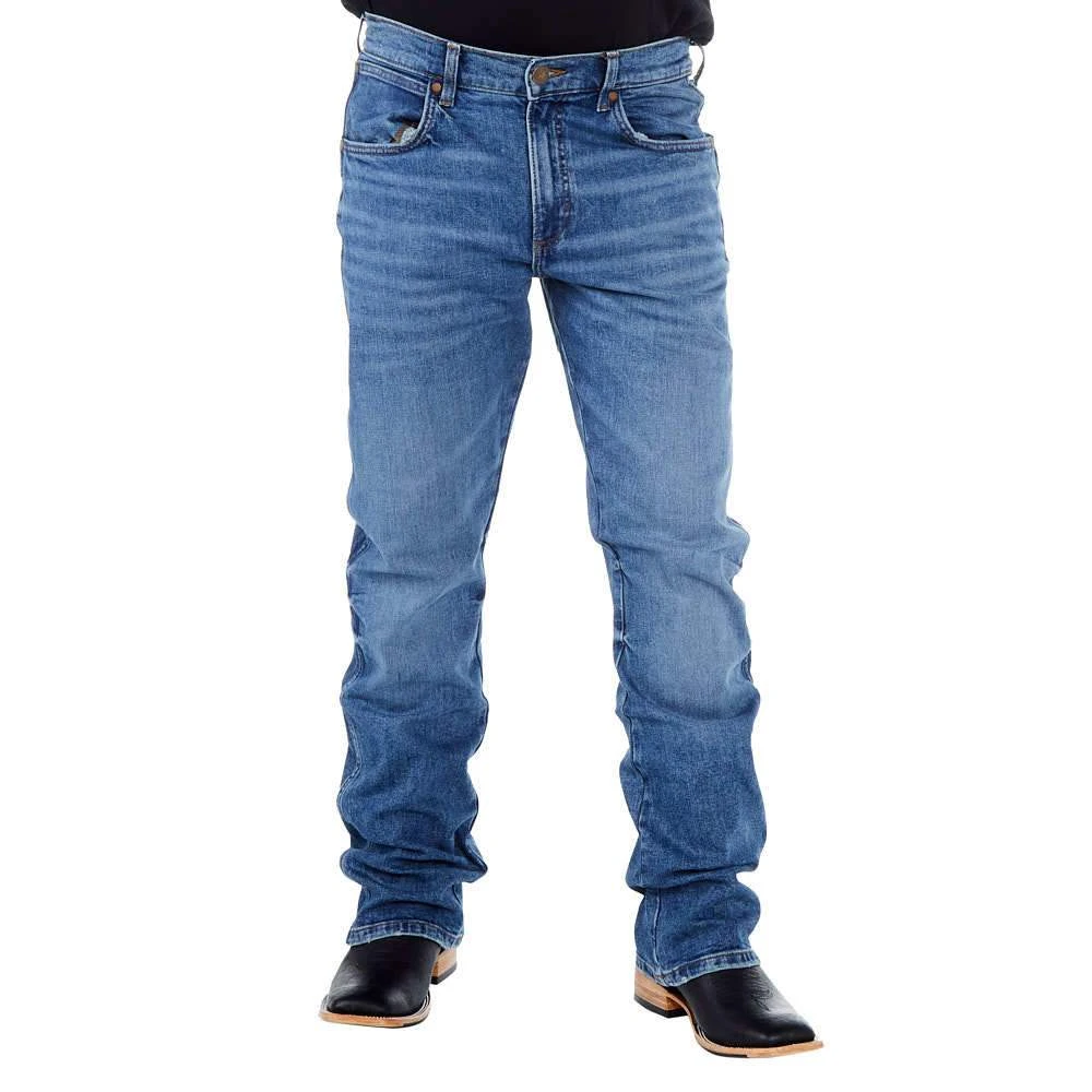 Wrangler Men's Retro Green Slim Boot Haze Wash 1 Wrangler Men's Retro Green Slim Boot Haze Wash