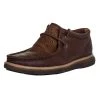 Stetson Men`s Oiled Brown Distressed Bullhide Lace Up Casual Shoe
