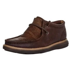 Stetson Men`s Oiled Brown Distressed Bullhide Lace Up Casual Shoe