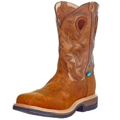 Men`s Twisted X Dark Brown 12in. Tan Square Soft Toe Work Boot