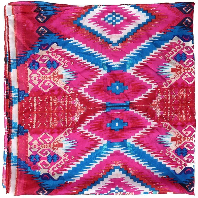 Wyoming Traders Men's Aztec Pink And Blue Wild Rag Scarf 1 Wyoming Traders Men's Aztec Pink And Blue Wild Rag Scarf