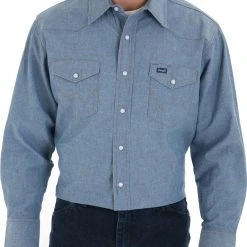 Wrangler Men's Chambray Snap Work Shirt