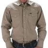 Wrangler Men's Khaki Snap Work Shirt