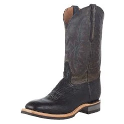 Lucchese Men`s Rudy Black Anthracite Grey 13in Top Square Toe Boot