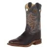 Justin Boots Mens Bender Silver Blue Cowhide With Brown Square Toe Boot