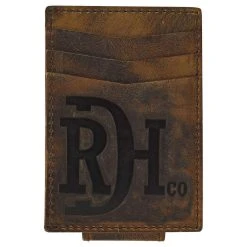 Red Dirt Hat Distressed Leather Card Case With Magnetic Clip