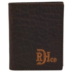 Red Dirt Hat Bison Grain Leather Bifold Wallet