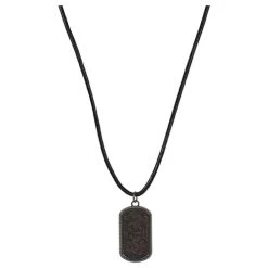 Men's Justin Tooled Leather Dog Tag Necklace