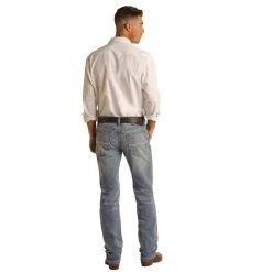 Rock N Roll Cowboy Men's Pistol Stackable Light Vintage Wash Jean