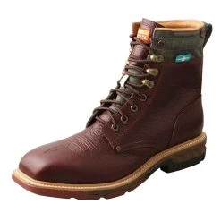 Twisted X Men's Alloy Toe H2O 8in CellStretch Lacer Brown Work Boot