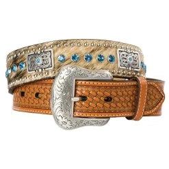 Mf Western Products Men's Nocona 1-1/2in Natural Basket Stamp Belt