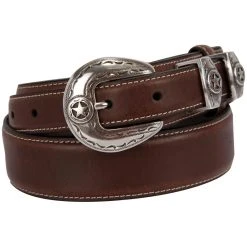 Mf Western Products Men's M&F Ranger Star Brown Belt