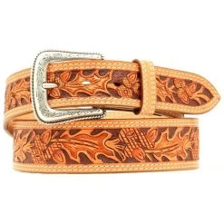 Mf Western Products Mens Natural Autumn Tooled 1 3/4in Tapered Belt N2497048