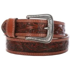 Mf Western Products Men's Tan 1 1/2 Tooled Belt