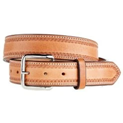 Texas Saddlery Saddle Tan Stamped Border Belt