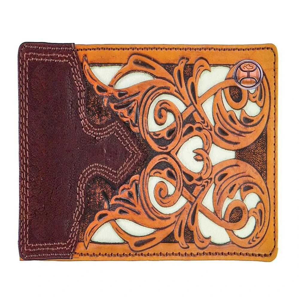 HOOEY Top Notch Bifold Wallet W/Ivory Inlay 1 HOOEY Top Notch Bifold Wallet W/Ivory Inlay