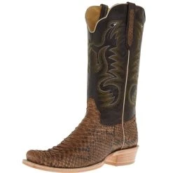 R. WATSON BOOTS R Watson Boots Men`s Beige Python 13in Carbon Damiana Top Cowboy Boot